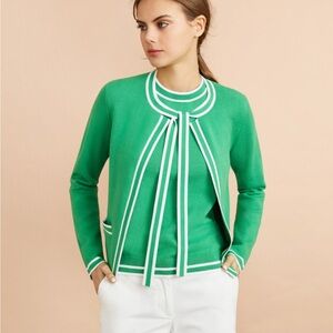 Brooks Brothers Tie Neck Cardigan & Tank Sweater Set Size M Old Money Preppy